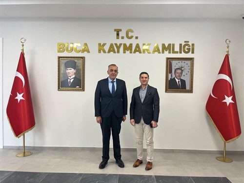 Kaymakamımız Sayın Mahmut Nedim TUNÇER, Adalet Bakanlığı Destek Hizmetleri Daire Başkanı Sayın Seyit Sezai DUMAN’ı..